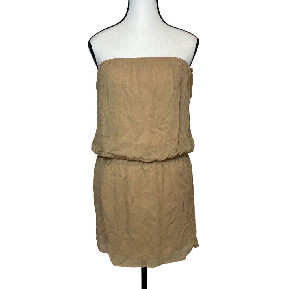 Alythea Strapless Mini Dress 100% Silk Sz M Pastel Minimalist Resort Chic Party‎